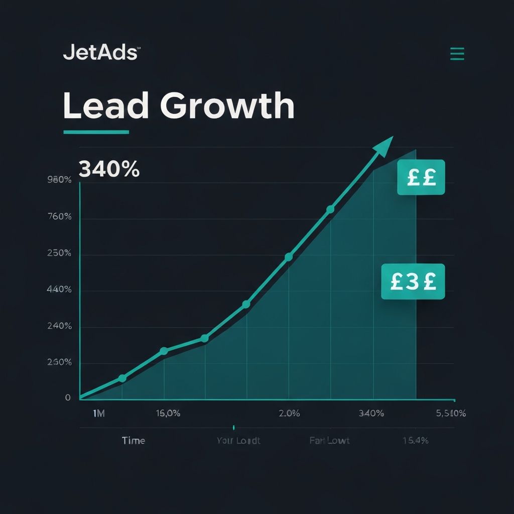 Chart showing up to 340% increase in leads for electricians using professional web design