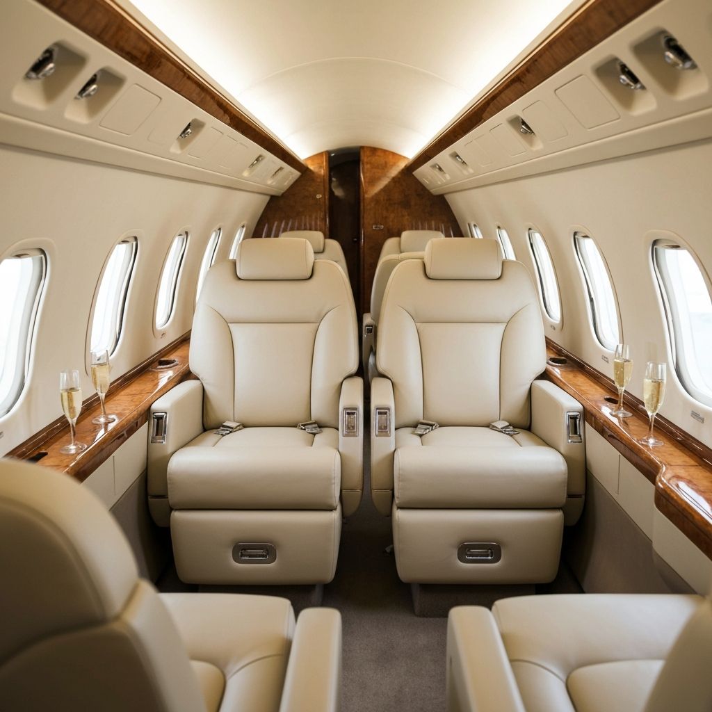 Luxury private jet interior
